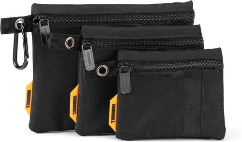 Miniatura 4 de ToughBuilt Bolsas de cierre de 3 piezas, bolsas de almacenamiento de tela balística 1680D resistentes con asas y cremalleras reforzadas