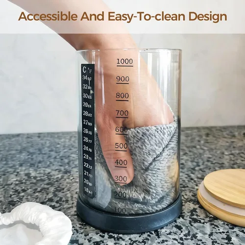 Miniatura 6 de Kit de Iniciador de Pan de Masa Madre Pro BRIRILINE – Frasco de masa madre de 34 onzas con 5 características únicas para el kit perfecto