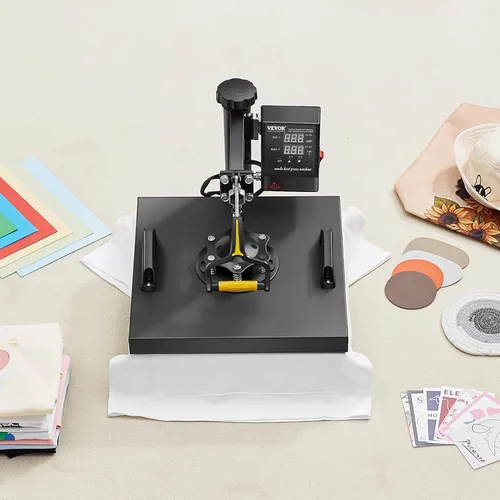 Miniatura 8 de VEVOR - Máquina de prensa de calor 2 en 1 para camisetas y gorras, máquina de prensa de camiseta digital profesional de 15 x 15 pulgadas con retorno