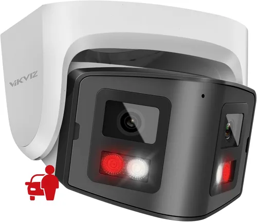 Miniatura 13 de Cámara de seguridad PoE de doble lente de 4MP para exteriores, gran angular panorámico de 180°, visión nocturna a color inteligente de doble luz