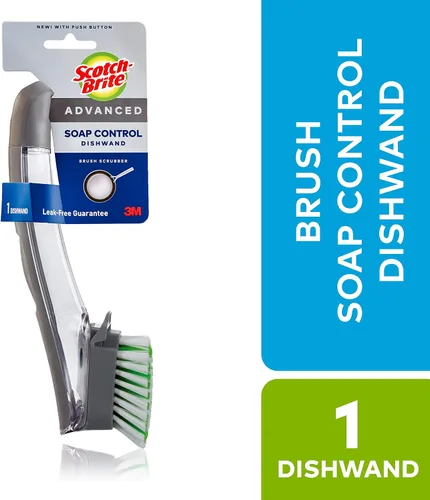 Miniatura 3 de Scotch-Brite avanzado - Mango de control de jabón con cepillo, fácil de usar, antimicrobiano, duradero y reutilizable; y mango de control de jabón