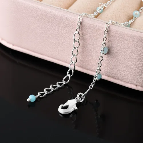 Miniatura 43 de Yanara Tobilleras de piedras preciosas para mujer, piedra natal natural, chapada en plata, joyería hecha a mano en 8.5 + 1.5 pulgadas, cristales