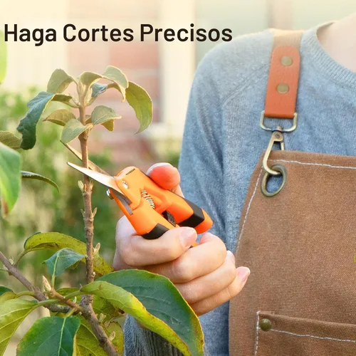 Miniatura 8 de Podadora manual VIVOSUN, para jardinería, con cuchillas rectas de acero inoxidable, Anaranjado