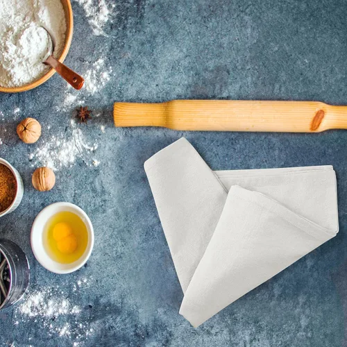 Miniatura 9 de ROYALE LINENS Paquete de 12 toallas de cocina blancas de 33 x 38 pulgadas, 100 % algodón, a prueba de pan, colado de queso, hornear, limpieza, Blanco