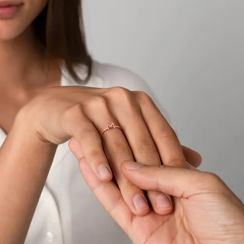 Miniatura 5 de GLIJWELE Anillos de plata de ley 925 para mujeres, adolescentes y niñas, anillos ajustables de plata de ley 925 con inicial para mujeres, anillos