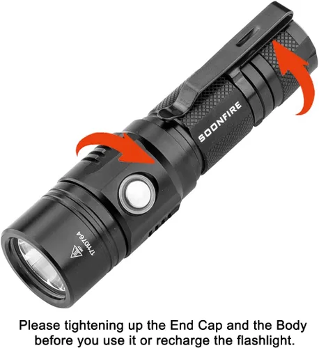 Miniatura 5 de Linterna LED blanca de 1000 lúmenes, E USB recargable impermeable compacta EDC Linternas de aplicación de la ley