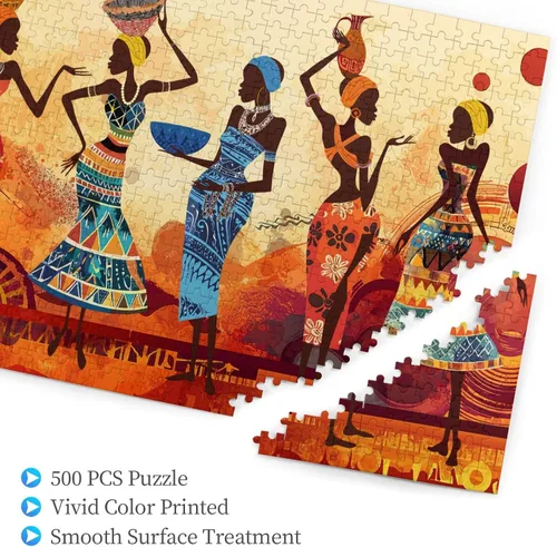 Miniatura 2 de Rompecabezas de 500 piezas para mujeres afronegras para adultos, Biblia América, mujer africana, fiesta, arte y baile, citas inspiradoras