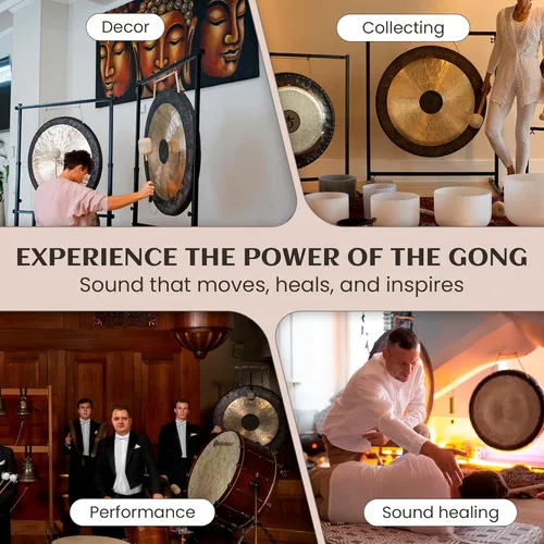 Miniatura 6 de The Gong Shop Gong chino hecho a mano, lavado rico y tonos de resonancia profunda para meditación, curación de sonido, yoga o decoración del hogar