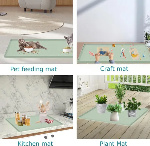 Miniatura 7 de Alfombra para Arena de Gatos, Alfombra de Silicona Grande para Caja de Arena - 28 x 22 pulgadas, Impermeable y Antideslizante, Duradero y Fácil