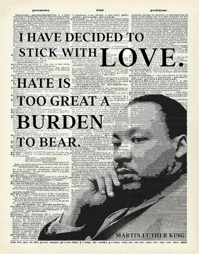 Miniatura 10 de Arte inspirador de pared de diccionario de Martin Luther King, MLK, decoración del hogar, póster reciclado para decoración de oficina o habitación