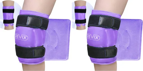 Miniatura 11 de REVIX Paquete de hielo XL para recuperación de reemplazo de rodilla, envoltura de hielo con compresión fría para molestias y fatiga, paquete frío