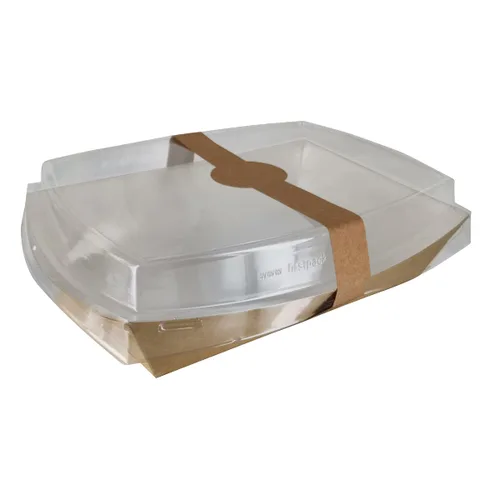 Miniatura 7 de PacknWood 210PAN850- Caja de ensalada de papel marrón - lonchera de bolsa marrón - cajas de manualidades marrones con tapas - caja de papel con tapa