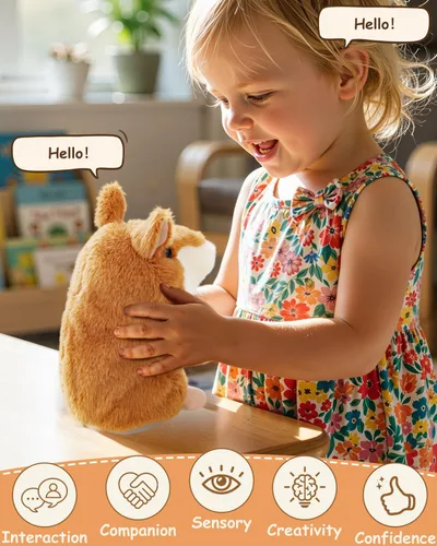 Miniatura 5 de Hámster parlante de peluche que repite lo que dices de Halobang, regalo para niños Marrón