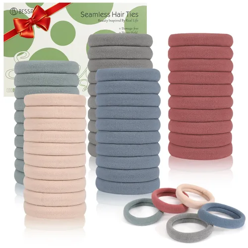 Miniatura 22 de Coleteros para cabello grueso o fino, elásticos, para niña o mujer, sin costuras, suaves, 100 piezas Colores marrón oscuro