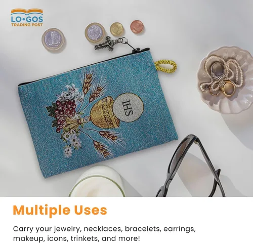 Miniatura 59 de Bolsa de rosario católico, estuche de rosario de bautismo para niños con números 6:24-26, versículo de la Biblia, 4 x 6 pulgadas, joyería y monedero