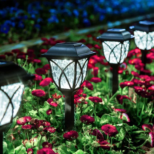 Miniatura 8 de GIGALUMI Paquete de 6 luces solares impermeables para exteriores, luces LED solares de jardín, decoraciones al aire libre, decoración de jardín