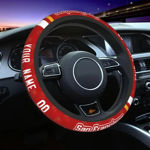 Miniatura 34 de Cleveland - Fundas personalizadas para volante de fútbol, con nombre y número, antideslizantes y absorbentes de sudor, accesorios para automóviles