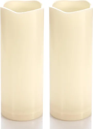 Miniatura 18 de 4 velas LED escalonadas sin flama, de pilas, impermeables, para exteriores, con temporizador, luz nocturna parpadeante de resina plástica