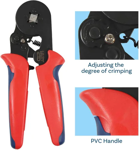 Miniatura 5 de MMOBIEL Kit de herramientas de crimpado de virola de 1250 piezas, AWG de 23 a 7 tamaños, kit de herramientas de trinquete autoajustable profesional