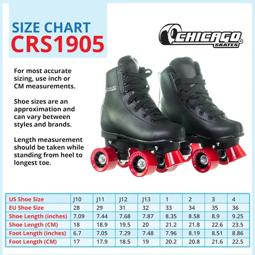 Miniatura 6 de Chicago Rink Patines para niñas y niños – Zapatos de patinaje duraderos para uso en interiores y exteriores con cuello acolchado en el tobillo