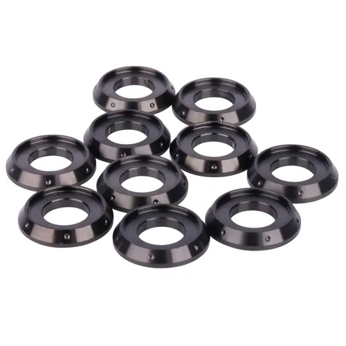 Miniatura 3 de 10Pcs Arandela de brida de titanio M5 M6 M8 M10 para motocicleta y automóvil (Negro, M8)