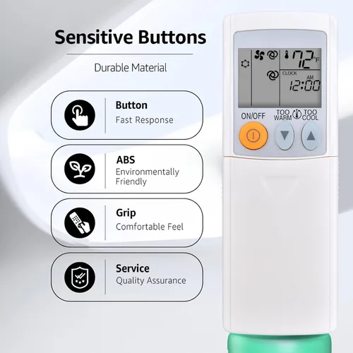 Miniatura 7 de Repuesto para Mitsubishi Electric Mr Slim Mini Split Aire Acondicionado Mando a Distancia MSY-GL18NA-U1 MUY-GL18NA, Fahrenheit Display