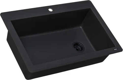 Miniatura 13 de Ruvati RVG1033RN - Fregadero de cocina de cuarzo compuesto de granito de 33 x 22 pulgadas, montaje superior, color verde enebro Verde (Juniper Green)