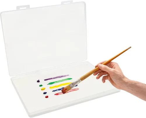 Miniatura 4 de Paletas húmedas para pintar miniaturas, incluyendo 100 piezas de papel, kit de paleta húmeda para pintura acrílica, paleta de pintura húmeda