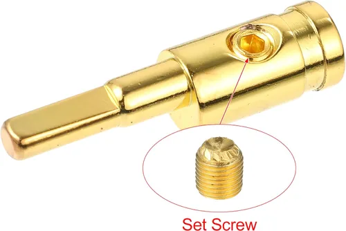 Miniatura 4 de X AUTOHAUX Reductor de entrada de amplificador de cobre calibre 8 audio estéreo para automóvil AWG Pin Power Reductor de cable de tierra tono dorado