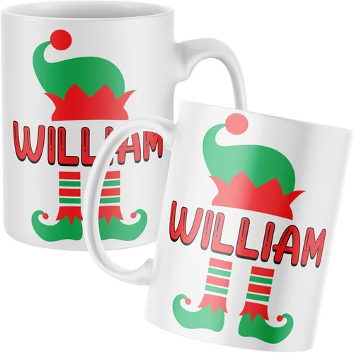 Miniatura 2 de Taza personalizada con nombre de elfo para Navidad, tazas personalizadas para niños y niñas, regalos de Navidad, taza de café personalizada