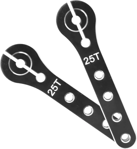Miniatura 2 de ShareGoo 25T Servo Horn 2.205 in Metal 25 Dientes Extensión Servo Brazo de Dirección Compatible con 30-100CC Balsa Aviones RC Avión Helicóptero Negro