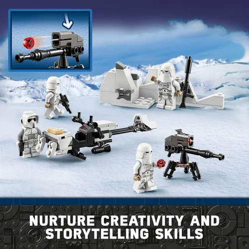Miniatura 3 de LEGO Star Wars Snowtrooper - Paquete de batalla 75320, juguete de construcción con 4 figuras, lanzadores y bicicleta rápida, idea de regalo