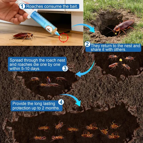 Miniatura 6 de Paquete de 6 cebo de gel para cucarachas grandes, mata cucarachas en interiores, cebo para cucarachas para el hogar, cocina en interiores, perfecto