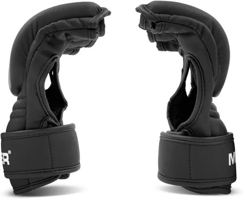 Miniatura 3 de Meister [Crítico] Guantes MMA de 4 onzas para golpear y agarrar con cuero Nemeios previamente curvado