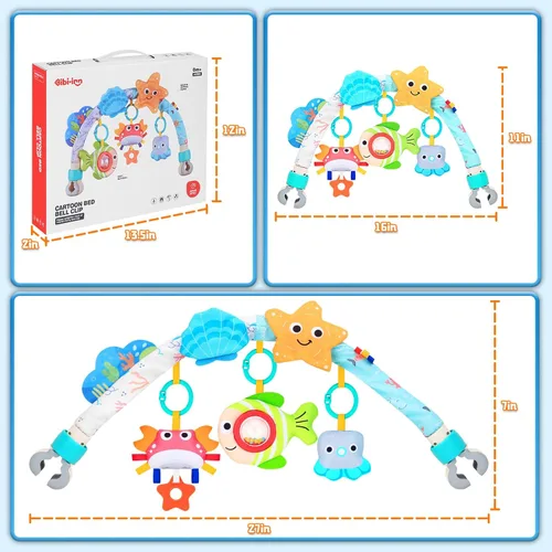 Miniatura 5 de Juguetes de asiento de automóvil para bebés de 0 a 6 meses, cochecito de arco para 6 a 12 meses, moisés móvil para bebés, juguetes para colgar