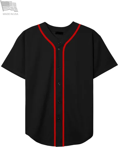 Miniatura 2 de Hat and Beyond camiseta de béisbol para hombre con botones hipster hip hop