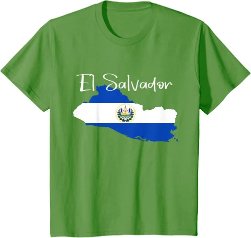 Miniatura 53 de Camiseta con la bandera de El Salvador, mapa de El Salvador, camiseta de Salvador para mujer
