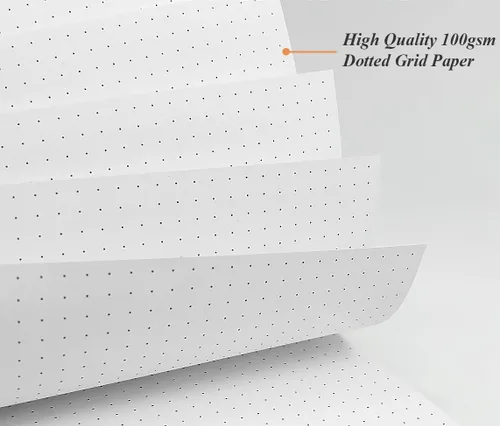 Miniatura 4 de Papel de rellenado de cuadrícula punteada de argolla clásico, insertos pre-perforados de Happy Planner de 9 argollas, papel de hoja suelta de 100