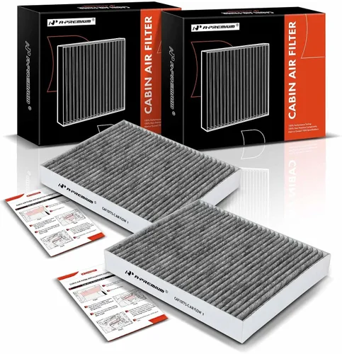 A-Premium Filtro de aire de cabina de 2 piezas con carbón activado compatible con Buick, Cadillac, Chevy y Saab - Malibu, Cruze, Sonic, Trax, Volt,