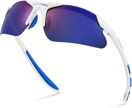 Miniatura 35 de Gafas de sol deportivas polarizadas para niños y niñas, gafas de béisbol y sóftbol, montura TR90 Negro Espejo azul hielo