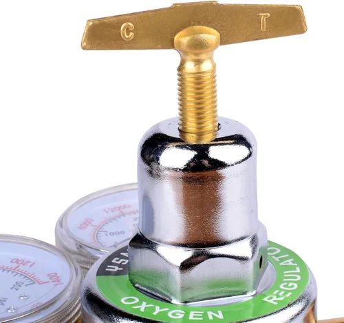 Miniatura 6 de Regulador de oxígeno resistente, medidor de tanque grande, salida de regulador de antorcha de corte 0-200PSI entrada 0-4000PSI CGA 540
