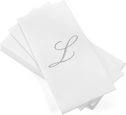 Miniatura 23 de AH AMERICAN HOMESTEAD Servilletas desechables – Servilletas doradas con monograma para invitados, servilletas acolchadas como tela para baño