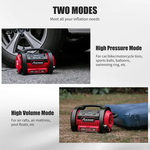 Miniatura 3 de AVID POWER Inflador de neumáticos, compresor de aire portátil, bomba de neumáticos de coche de 12 V CC/110 V CA con inflado y desinflado, 5 modos