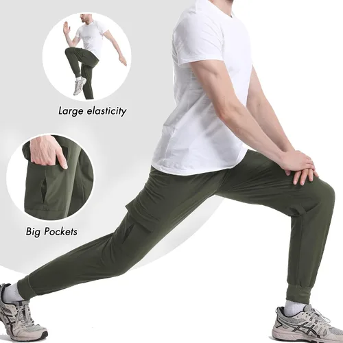 Miniatura 6 de Surenow Pantalones deportivos ligeros para hombre, de secado rápido, pantalones de senderismo para entrenamiento, pantalones deportivos para hombre