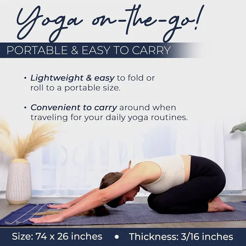 Miniatura 5 de Y O Gayo Tapete de Yoga Orgánico Hecho a Mano fabricado con 100% Algodón Orgánico Tapete de Yoga - Alfombra de Yoga Natural para Ejercicio