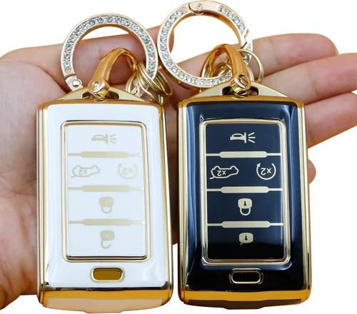 Miniatura 9 de 2pcs for Jeep Key Fob Cover Compatible with Jeep Grand Cherokee L Grand Wagoneer 2022 Wagoneer 2022 Grand Cherokee