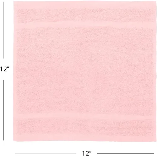 Miniatura 3 de Avalon Towels Wash Cloths for Showering 24 Pack Face Towels 100% Cotton Baby Pink Washcloths 12x12 Wash Rags, Facial Towel, Fingertip Towel,Bath Rags