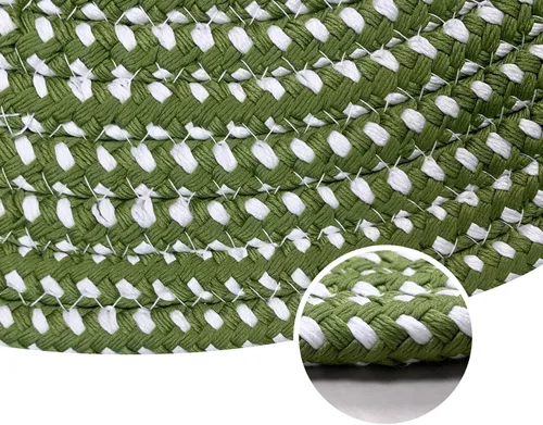 Miniatura 8 de USTIDE Alfombra trenzada, ovalada de cuerda de algodón, lavable a mano, alfombra de cuerda suave para entrada, cocina, baño, mesita de noche, Verde