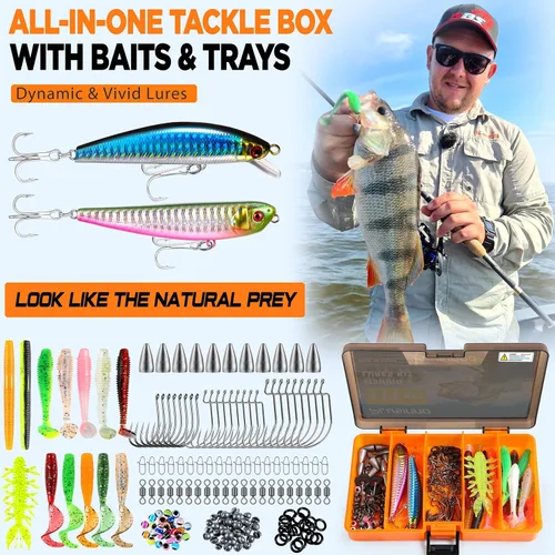 Miniatura 7 de PLUSINNO Fishing Gear,Full Fishing Pole kit Include Fishing Rod and Reel Combo, Tackle Box with Fishing Lures, Fishing Accessories, Fishing