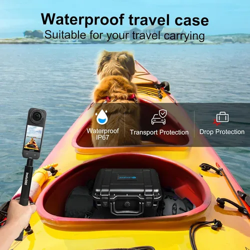 Miniatura 5 de Lekufee Funda de transporte impermeable para cámara Insta360 X5, Insta360 X4, Insta360 X3 y otros accesorios (solo funda)